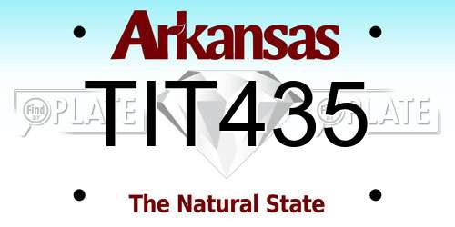 TIT435 Arkansas License Plate