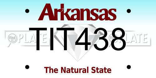 TIT438 Arkansas License Plate