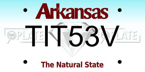 TIT53V Arkansas License Plate