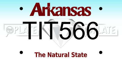TIT566 Arkansas License Plate