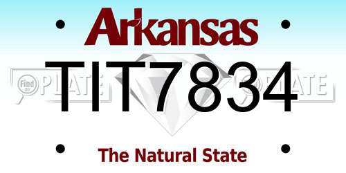 TIT7834 Arkansas License Plate