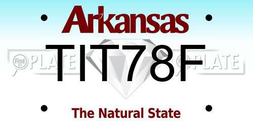 TIT78F Arkansas License Plate