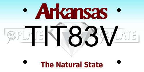 TIT83V Arkansas License Plate