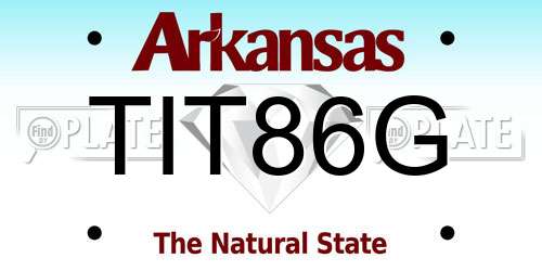 TIT86G Arkansas License Plate