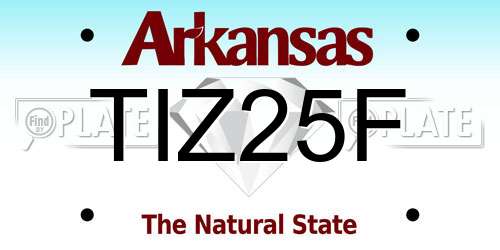 TIZ25F Arkansas License Plate