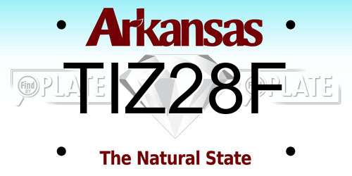 TIZ28F Arkansas License Plate