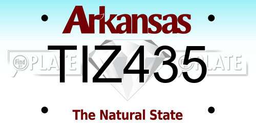 TIZ435 Arkansas License Plate