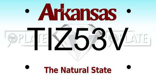 TIZ53V Arkansas License Plate