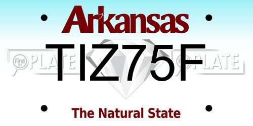 TIZ75F Arkansas License Plate