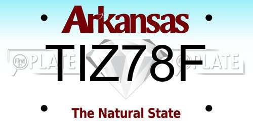 TIZ78F Arkansas License Plate