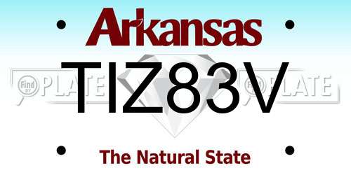 TIZ83V Arkansas License Plate