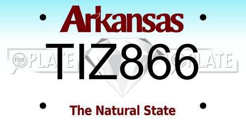 TIZ866 Arkansas License Plate