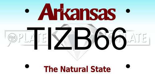 TIZB66 Arkansas License Plate