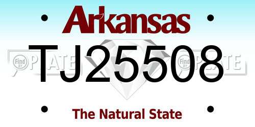 TJ25508 Arkansas License Plate