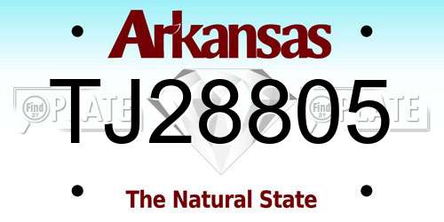 TJ28805 Arkansas License Plate