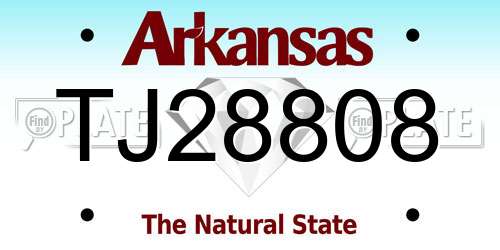 TJ28808 Arkansas License Plate