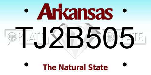 TJ2B505 Arkansas License Plate