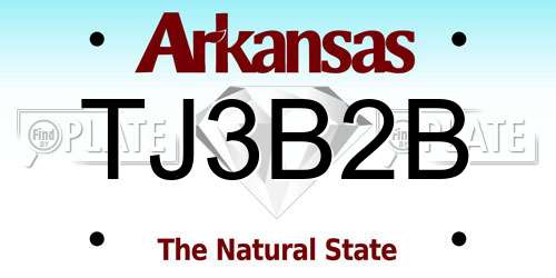 TJ3B2B Arkansas License Plate