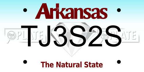 TJ3S2S Arkansas License Plate