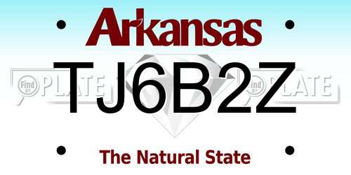 TJ6B2Z Arkansas License Plate