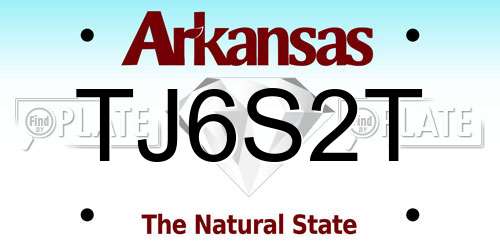 TJ6S2T Arkansas License Plate
