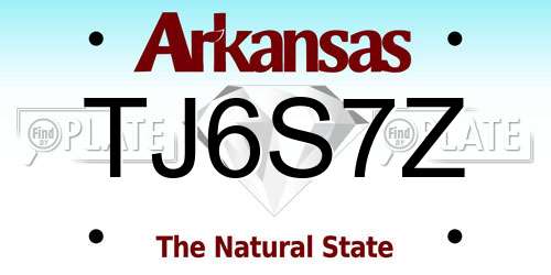 TJ6S7Z Arkansas License Plate