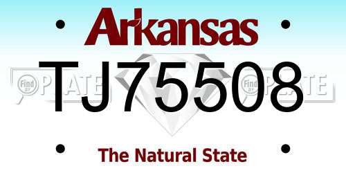 TJ75508 Arkansas License Plate