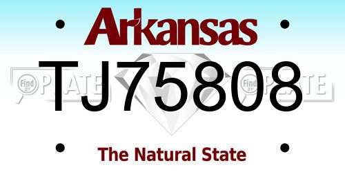 TJ75808 Arkansas License Plate