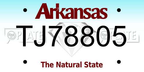 TJ78805 Arkansas License Plate
