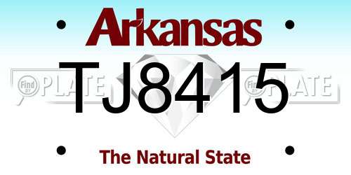 TJ8415 Arkansas License Plate