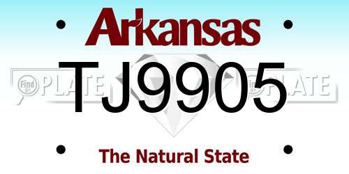 TJ9905 Arkansas License Plate