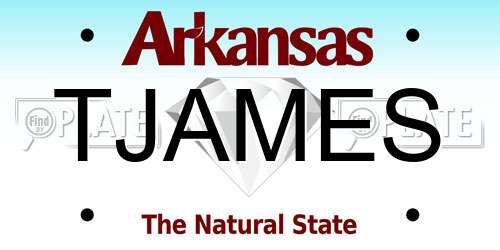 TJAMES Arkansas License Plate