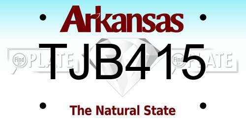 TJB415 Arkansas License Plate