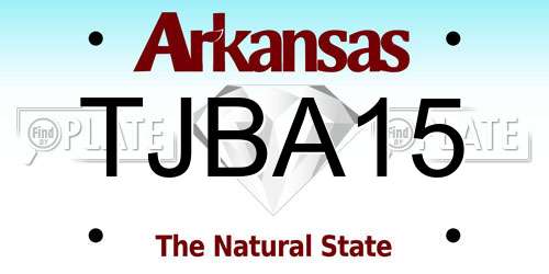 TJBA15 Arkansas License Plate