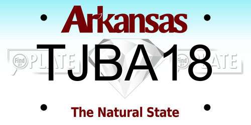 TJBA18 Arkansas License Plate