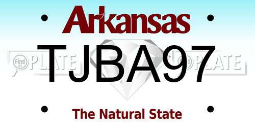 TJBA97 Arkansas License Plate