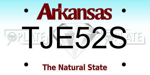 TJE52S Arkansas License Plate