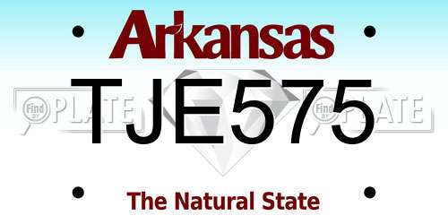 TJE575 Arkansas License Plate