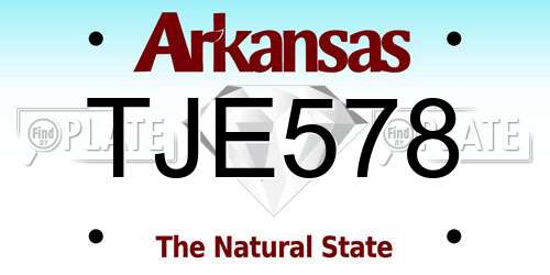 TJE578 Arkansas License Plate
