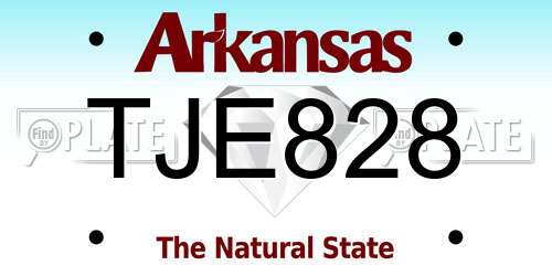 TJE828 Arkansas License Plate