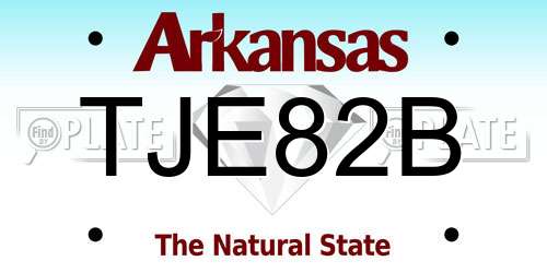 TJE82B Arkansas License Plate