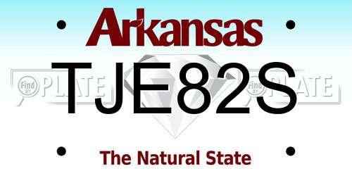 TJE82S Arkansas License Plate