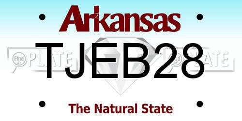 TJEB28 Arkansas License Plate