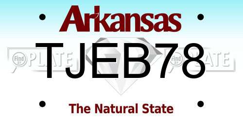 TJEB78 Arkansas License Plate