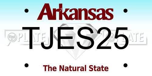 TJES25 Arkansas License Plate