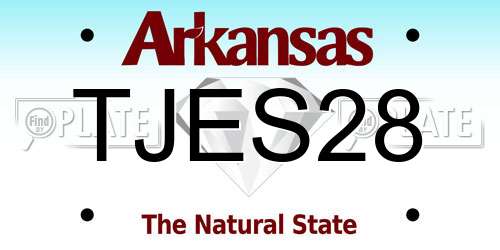 TJES28 Arkansas License Plate