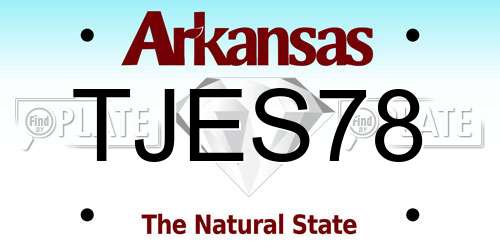TJES78 Arkansas License Plate