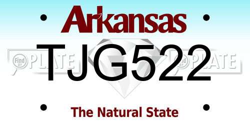 TJG522 Arkansas License Plate
