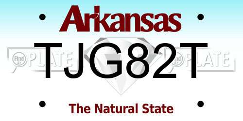 TJG82T Arkansas License Plate