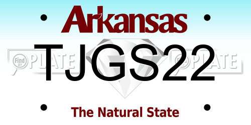 TJGS22 Arkansas License Plate